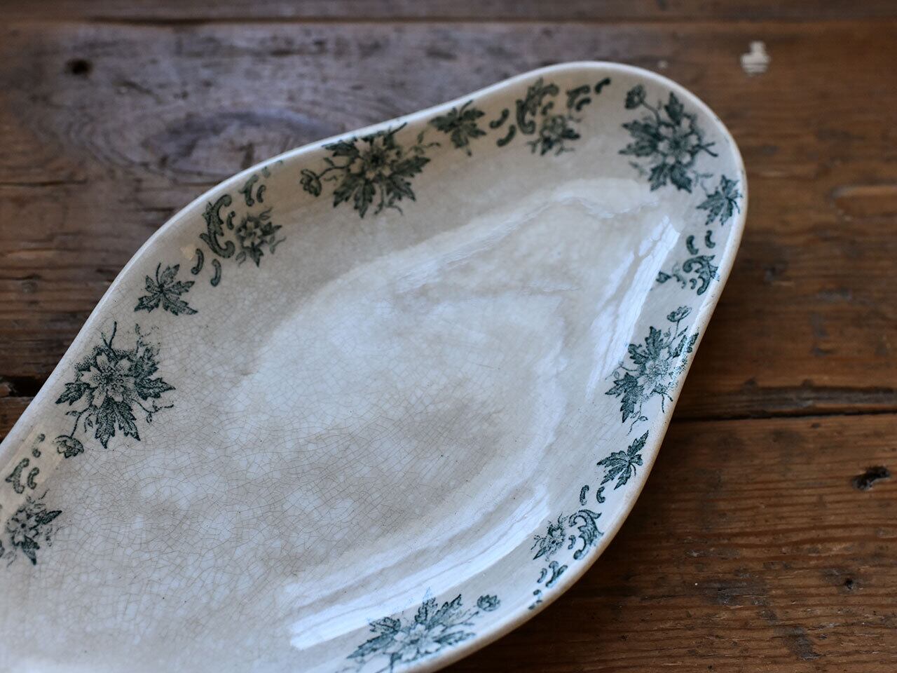 サンタマン製 シックな絵柄が美しいラヴィエ皿 フレンチアンティーク