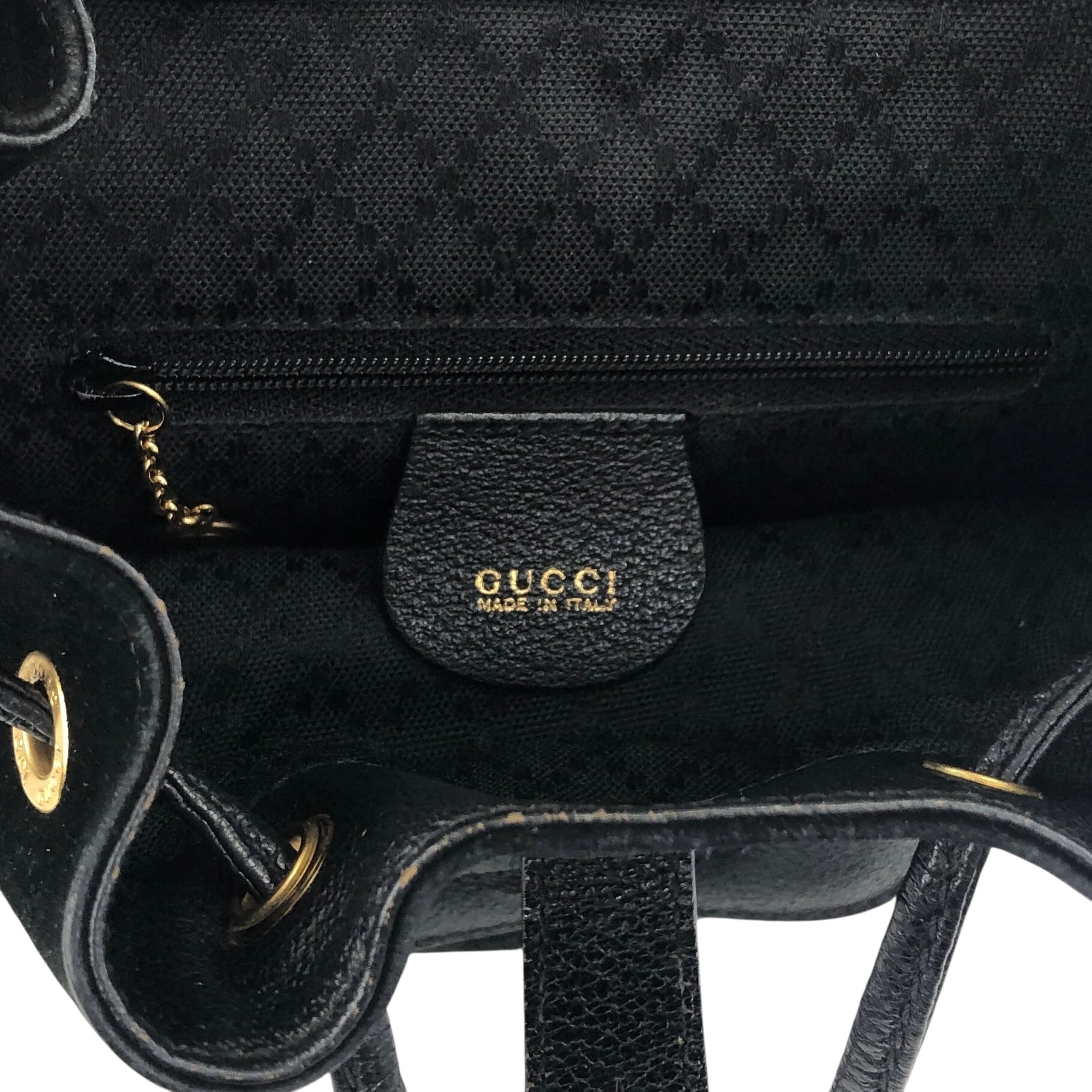 GUCCI グッチ バックパック ブラック バンブー ターンロック スエード