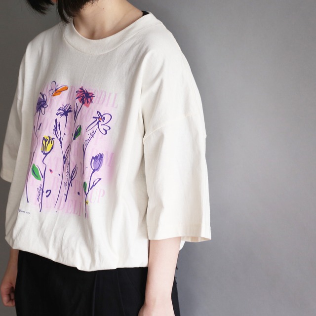 flower art box print l/s big tee