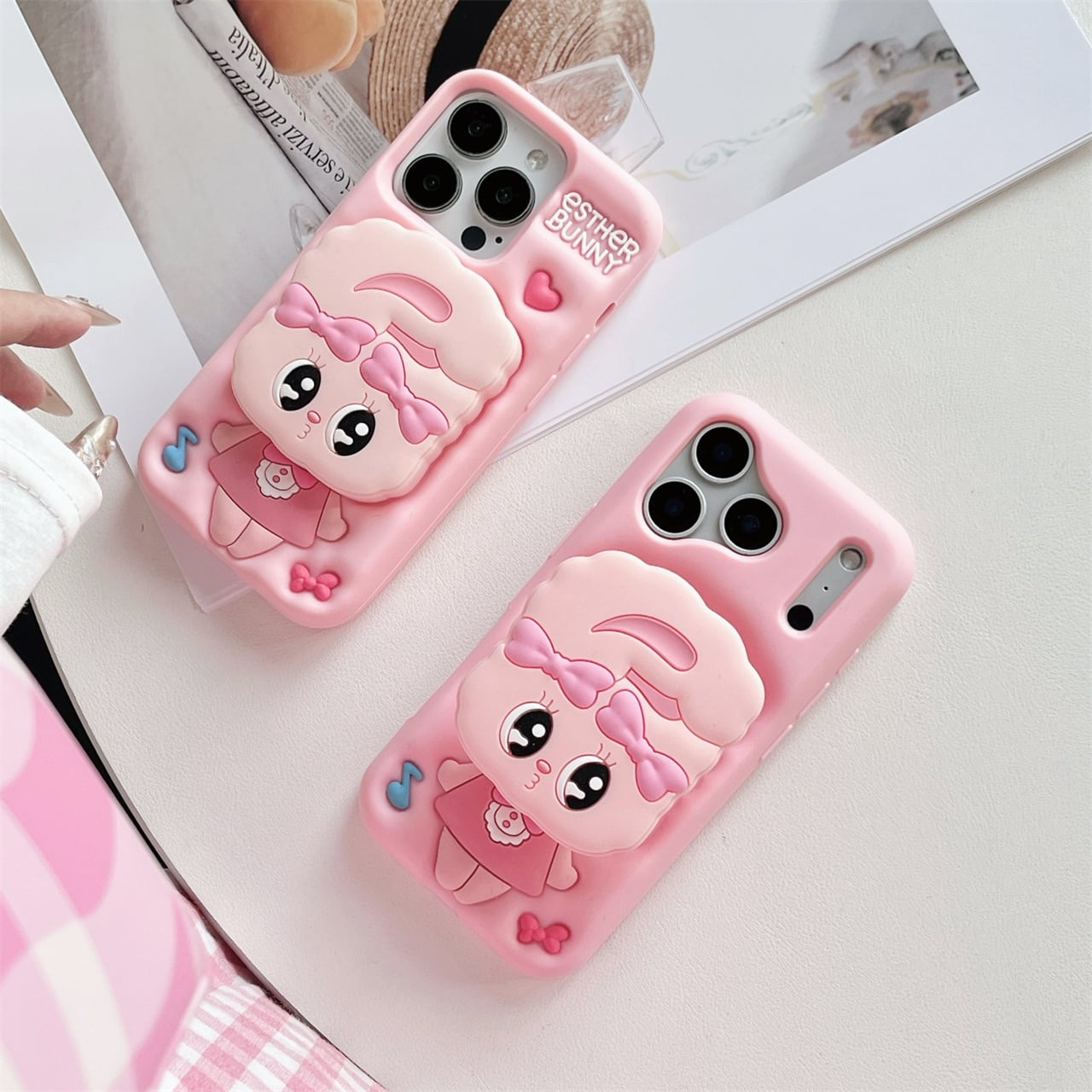 ピンクのうさぎ iPhone 17 16 15 14 13 ケース かわいい シリコン