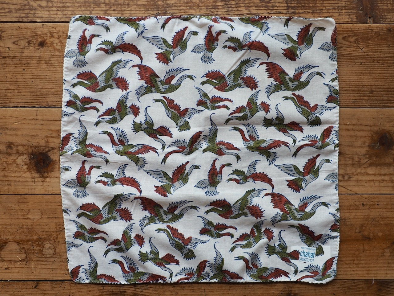 156ri049 Block Print Handkerchief b75