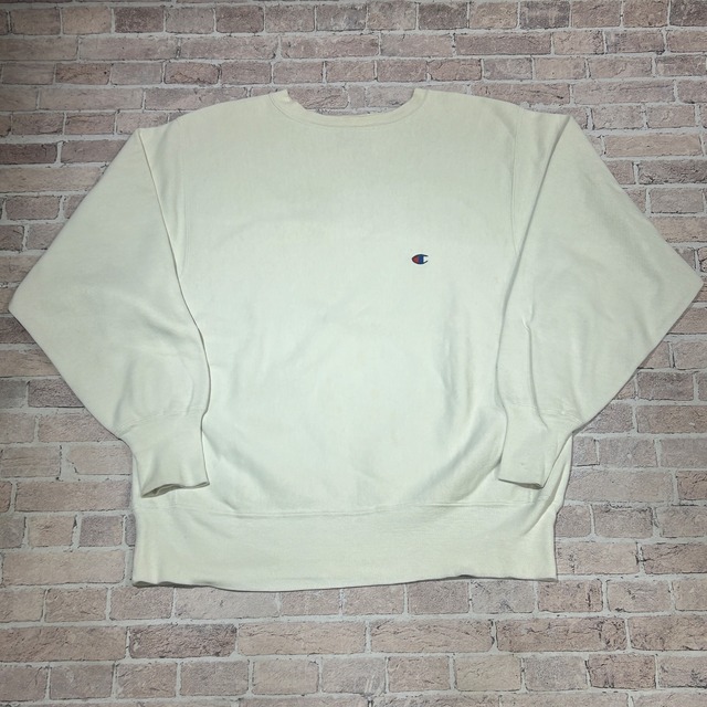 1990S CHAMPION REVERSE WEAVE WHITE SOLID SWEAT SHIRT  L