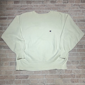 1990S CHAMPION REVERSE WEAVE WHITE SOLID SWEAT SHIRT L