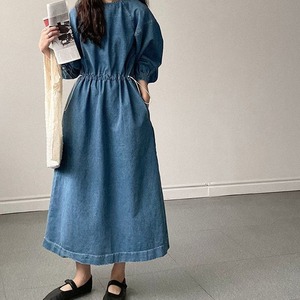 ラウンドネックデニムワンピース 231540