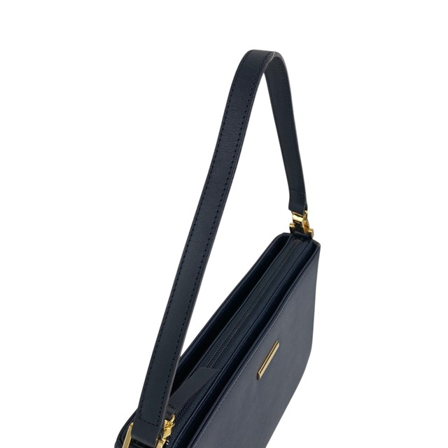 BURBERRY バーバリー ショルダーバッグ ネイビー プレートロゴ レザー ワンショルダー vintage ヴィンテージ オールド 3fb5v6