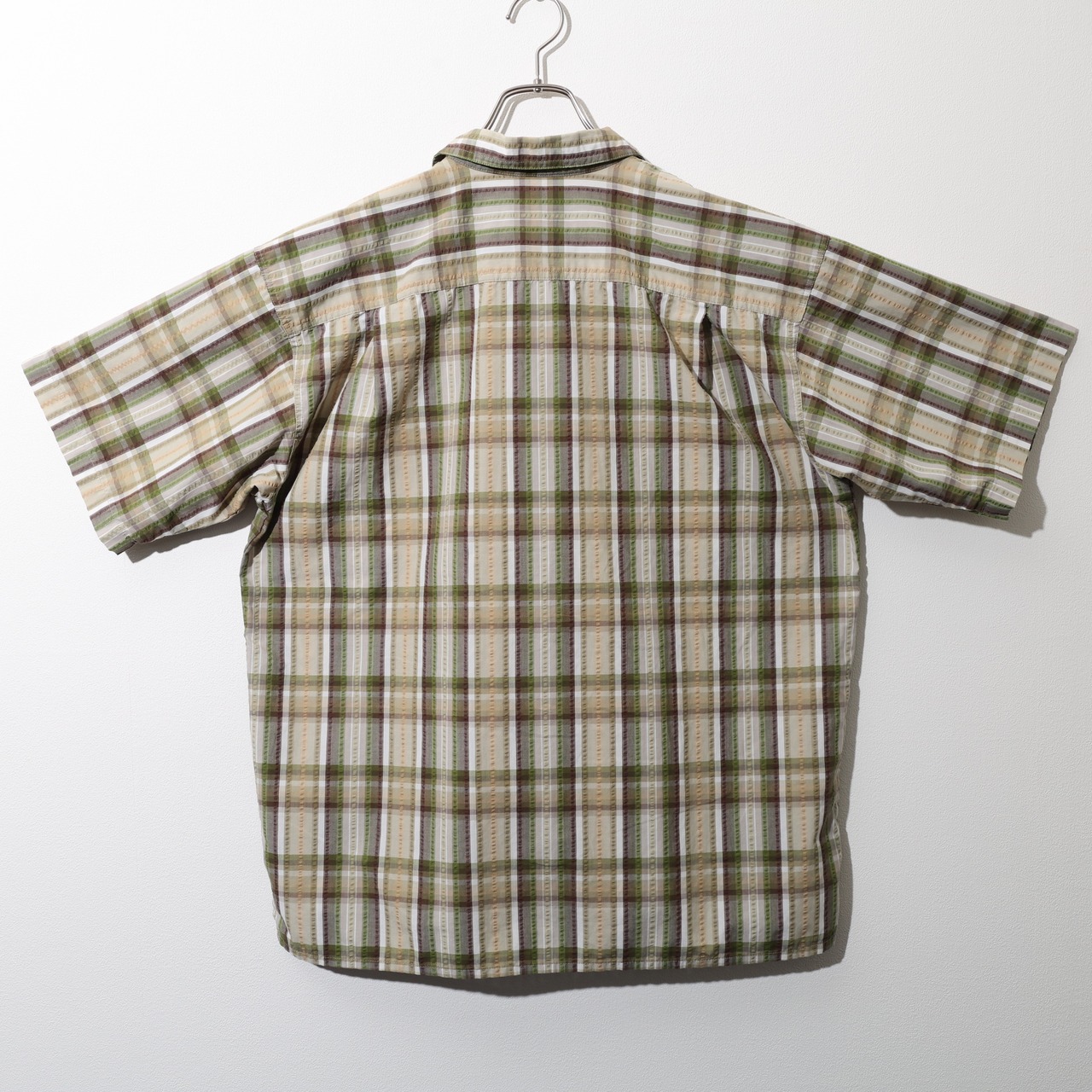 美品 L 10年 ブラウン Puckerware Shirt Patagonia パッカーウェアシャツ パタゴニア  シアサッカー