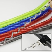 EXERT 尻手ベルト ロッドベルト ロープ付き 釣り竿 スパイラルコード 290cm ワイヤー入り (ブラック)