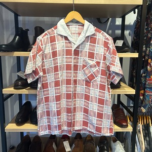 EUROPE S/S CHECK SHIRT  SIZE 43 RED