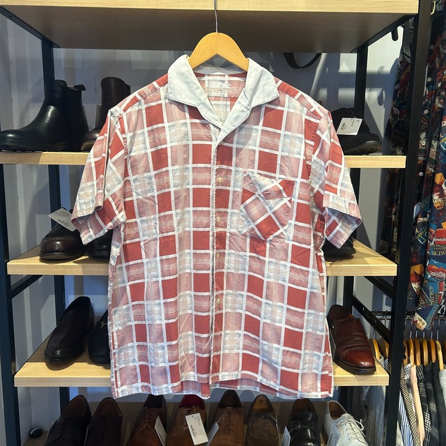 EUROPE S/S CHECK SHIRT  SIZE 43 RED