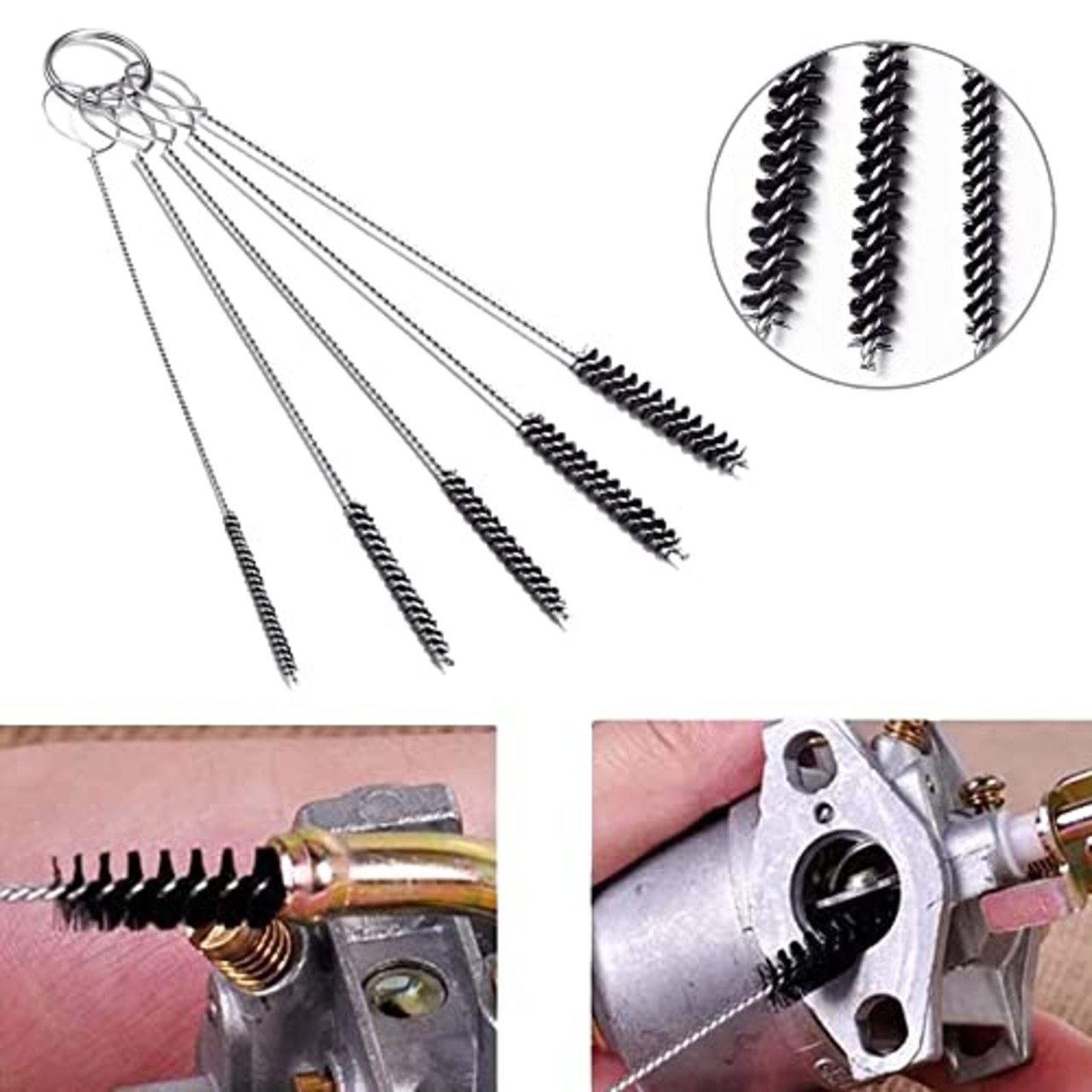 DFsucces キャブレタークリーナーセット ワイヤーブラシ クリーニング針 クリーニングブラシ 溶接カーブ用 オートバイATV適用 清潔ツール メンテナンス用品