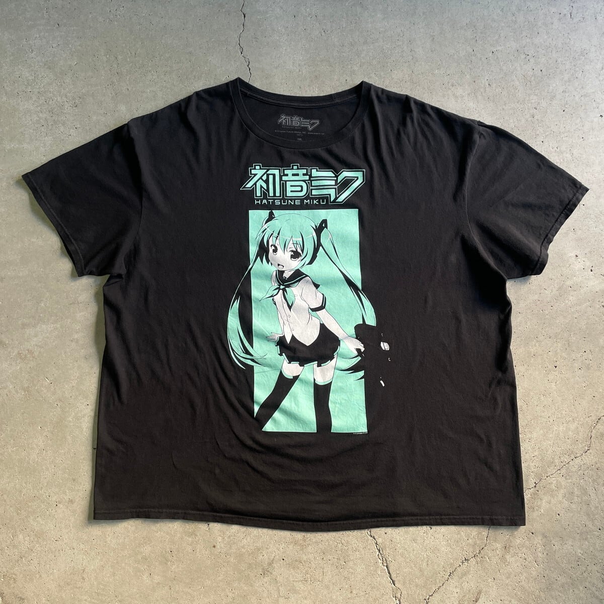 ビッグサイズ 初音ミク プリント キャラクターTシャツ メンズXXL 古着 