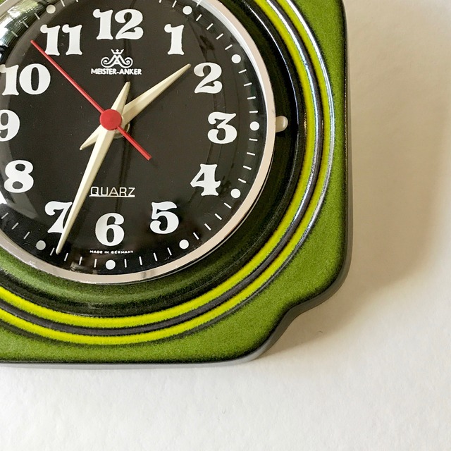 MEISTER ANKER" Vintage Pottery Wall Clock / Green 70's ドイツ | Couscous  Furniture