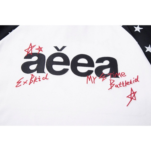 スターパターンレタリングラグランTシャツ 3col R02299