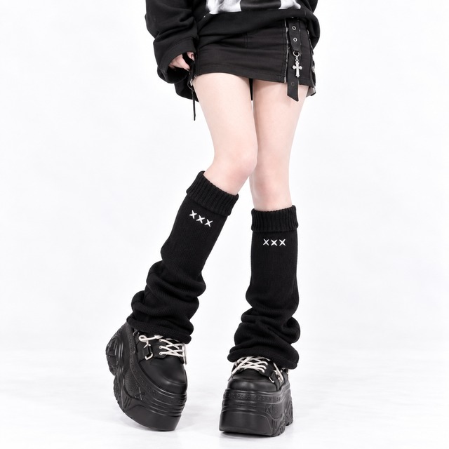 XXX CODE BLACK KNIT LEG COVERS