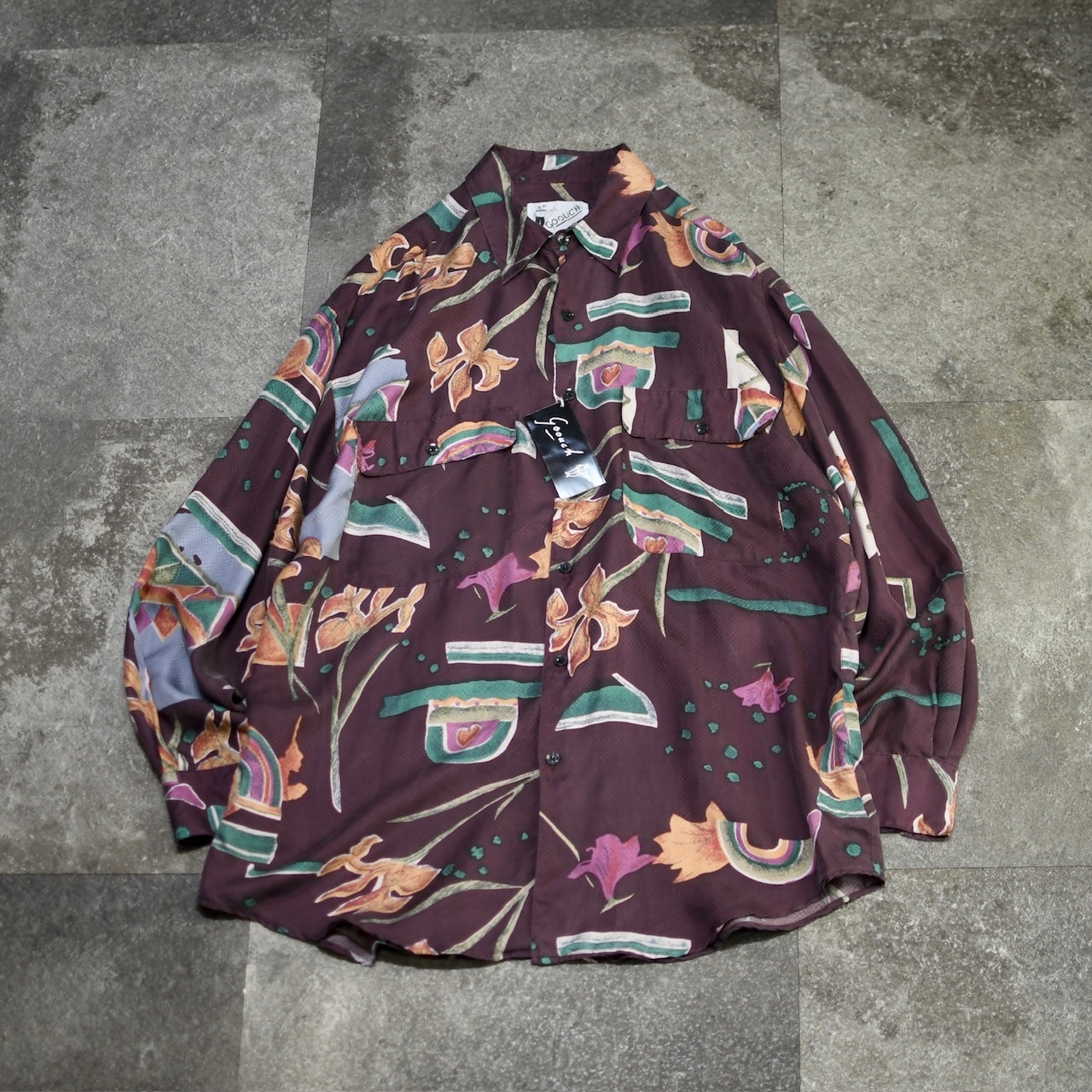 goouch dead stock design pattern silk shirt