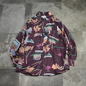 goouch dead stock design pattern silk shirt