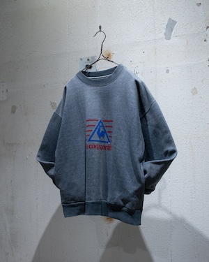 1990s vintage "le coq sportif" good faded print sweat / with pocket
