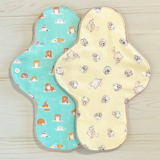 27cm パイル オーガニック 布ナプキン 防水仕様 2枚セット 129