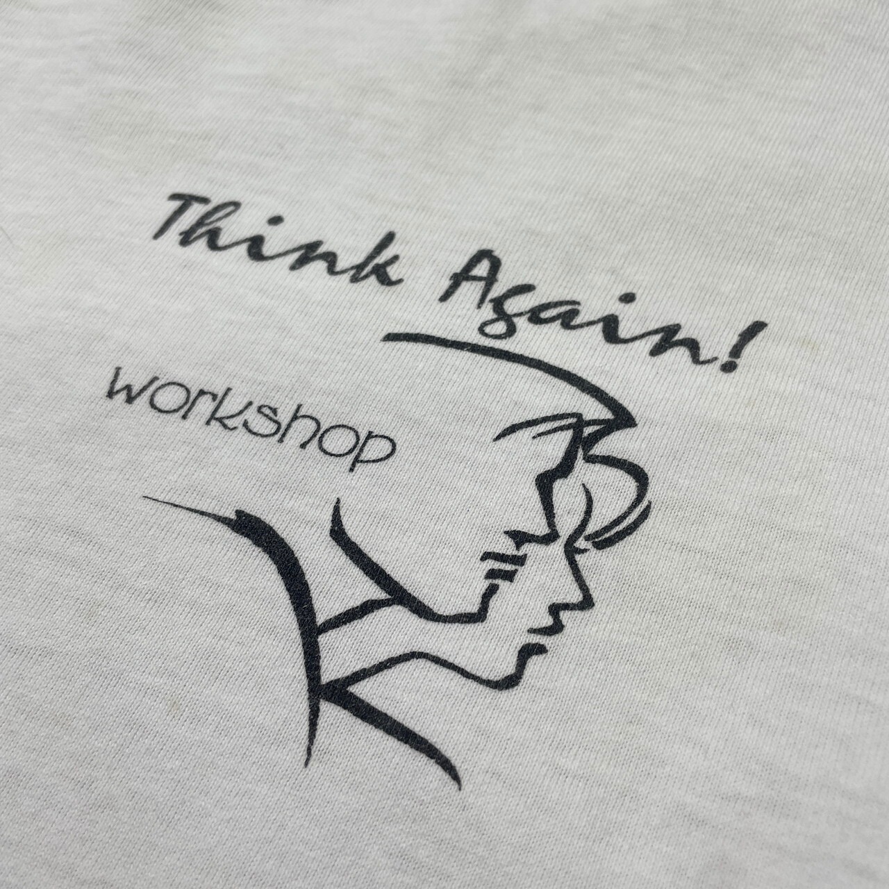 90年代 USA製 Think Again Workshop プリントTシャツ メンズXL 古着 