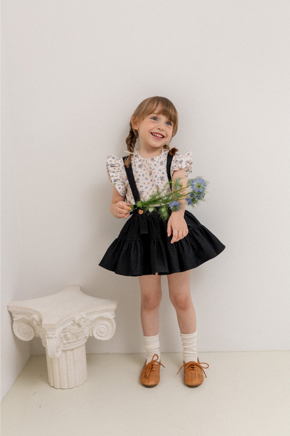 wonny ribbon / Black denim skirt | RUDDY HOUSE