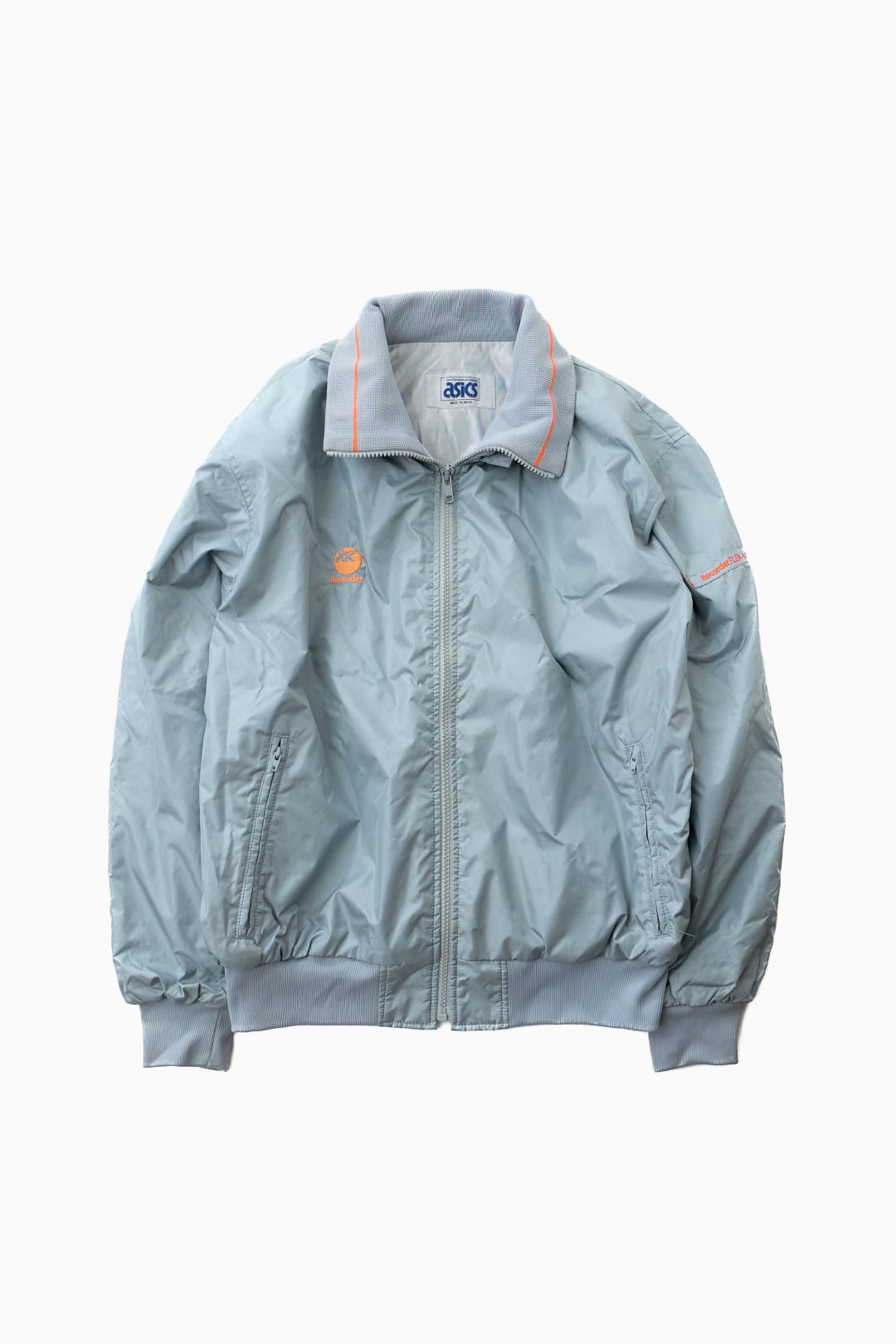 80's asics Vintage GRAY NYLON JACKET