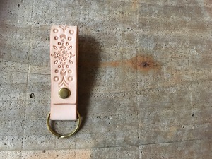 mandala leather key ring