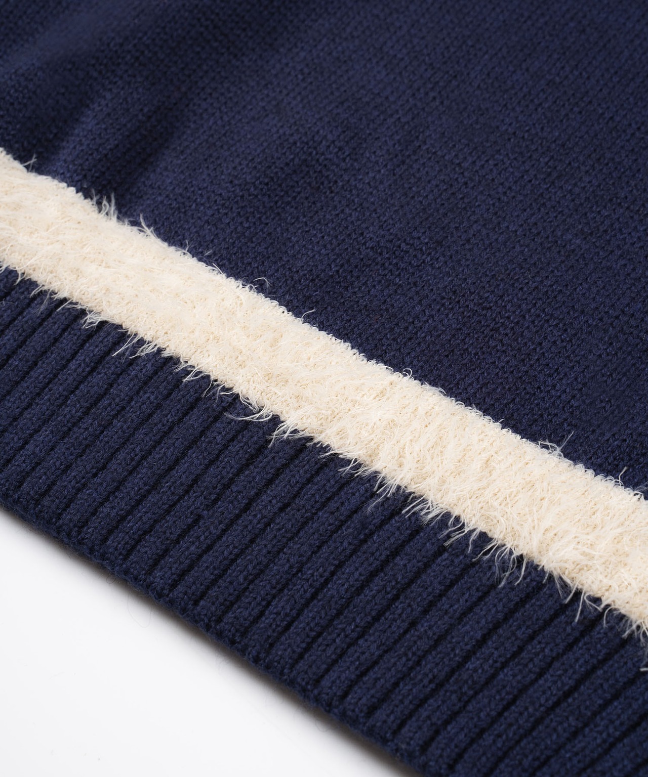 【#Re:room】WOOL SHAGGY ARM LOGO CREW KNIT［REK114］