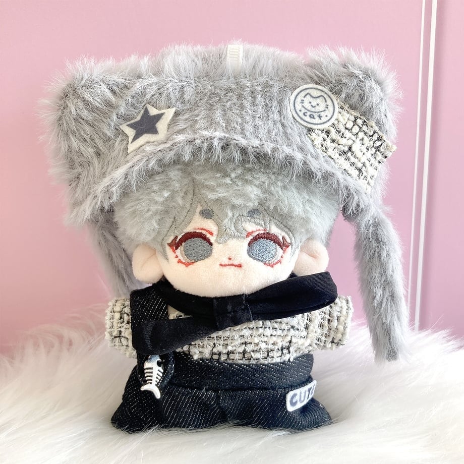 猫耳ニット帽&ニット&サロペット&マフラーセット 10cm用TGMC-1241