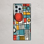 受注生産 iPhoneケース 大きな赤丸のグリッド都市マップ｜マップアート UMAP060B