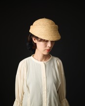 【Joëlle】Raffia ribbon cap/アシンメトリーラフィアキャップ