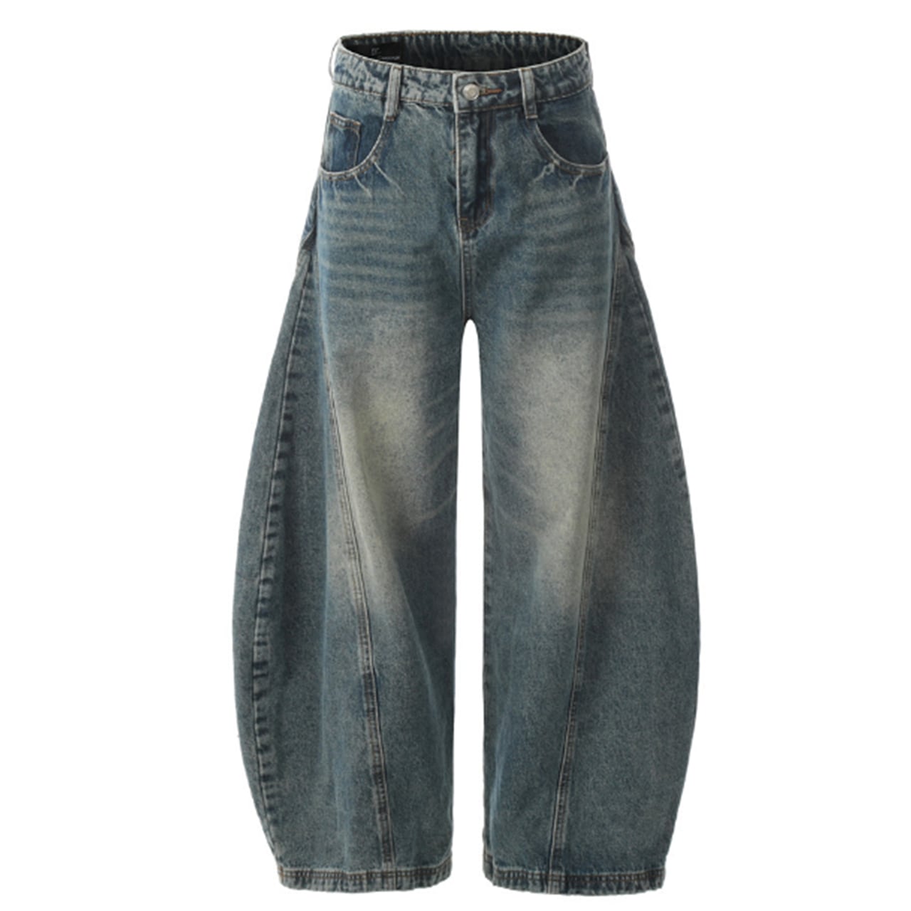 バルーンワイドデニムパンツ b00534 【S~XXLサイズ】