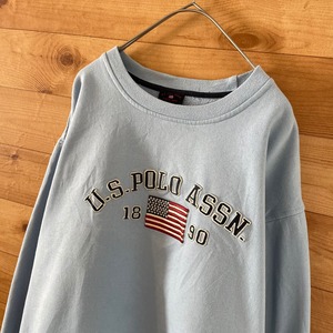 【U.S. POLO ASSN.】刺繍ロゴ スウェット トレーナー サイズL アメリカ古着