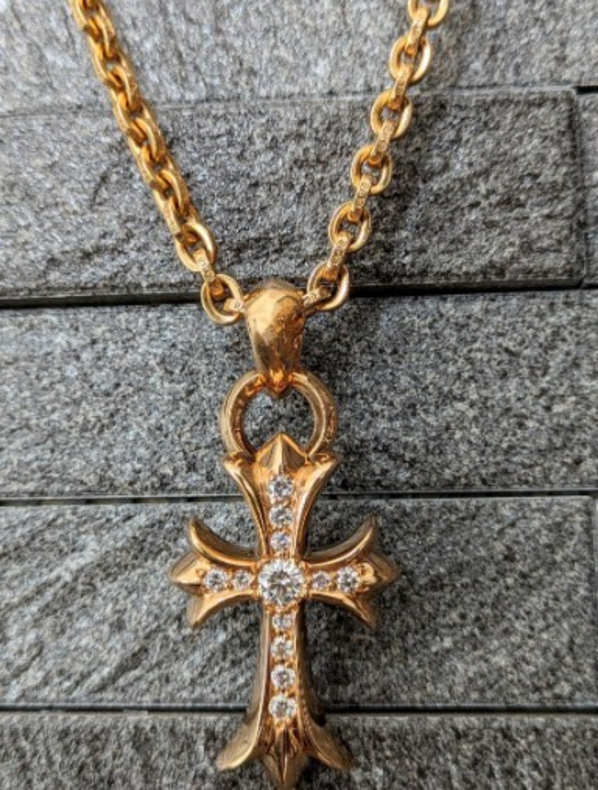 CHROME HEARTS クロムハーツ スモール Chクロス 22k ペンダント 