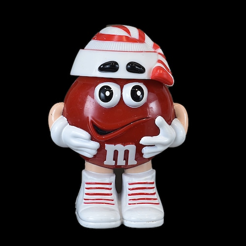 M&M's ミニディスペンサー フィギュア レッド ホリデー 赤白ボーダー