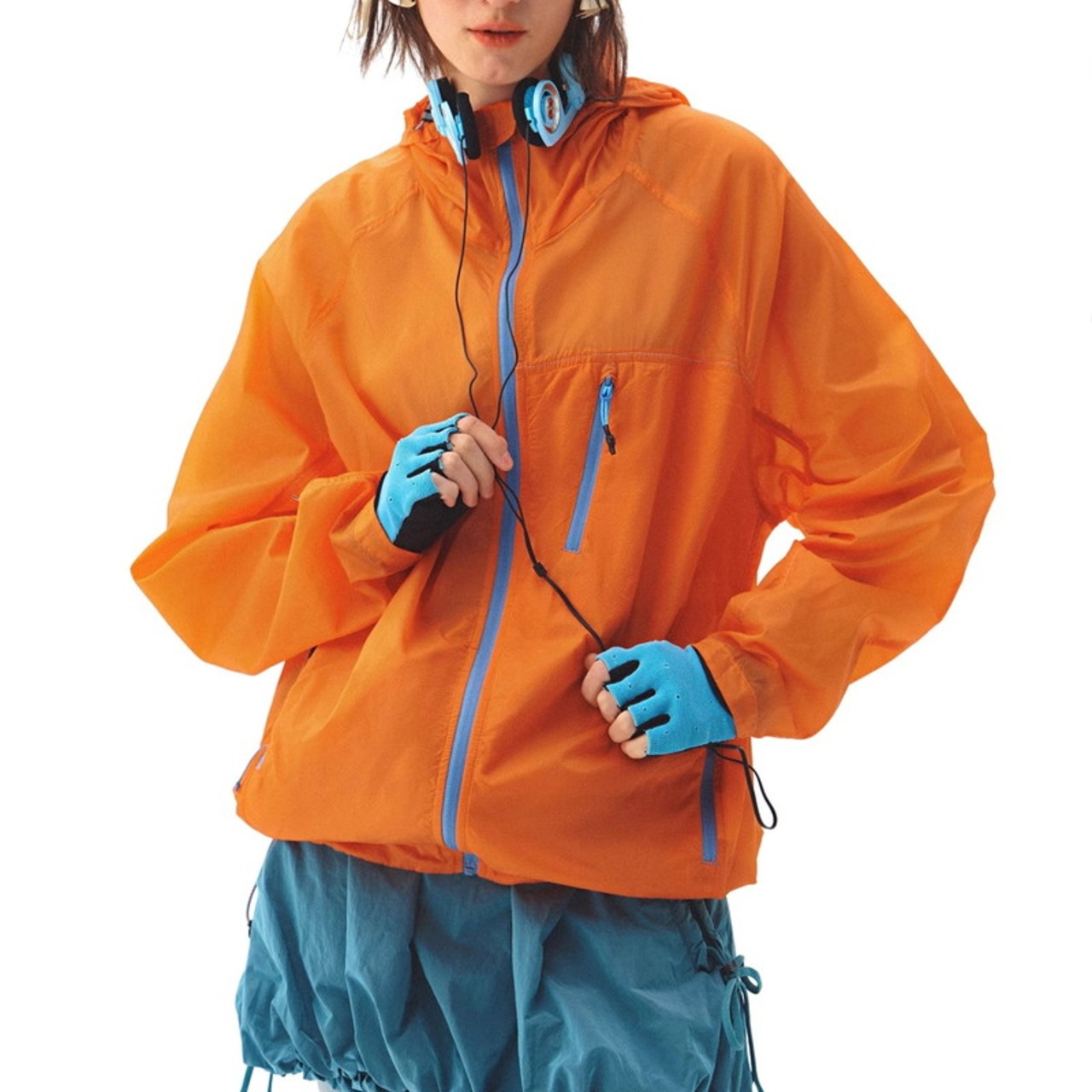 Full zip-up long sleeve hooded parka ◇4color H0729