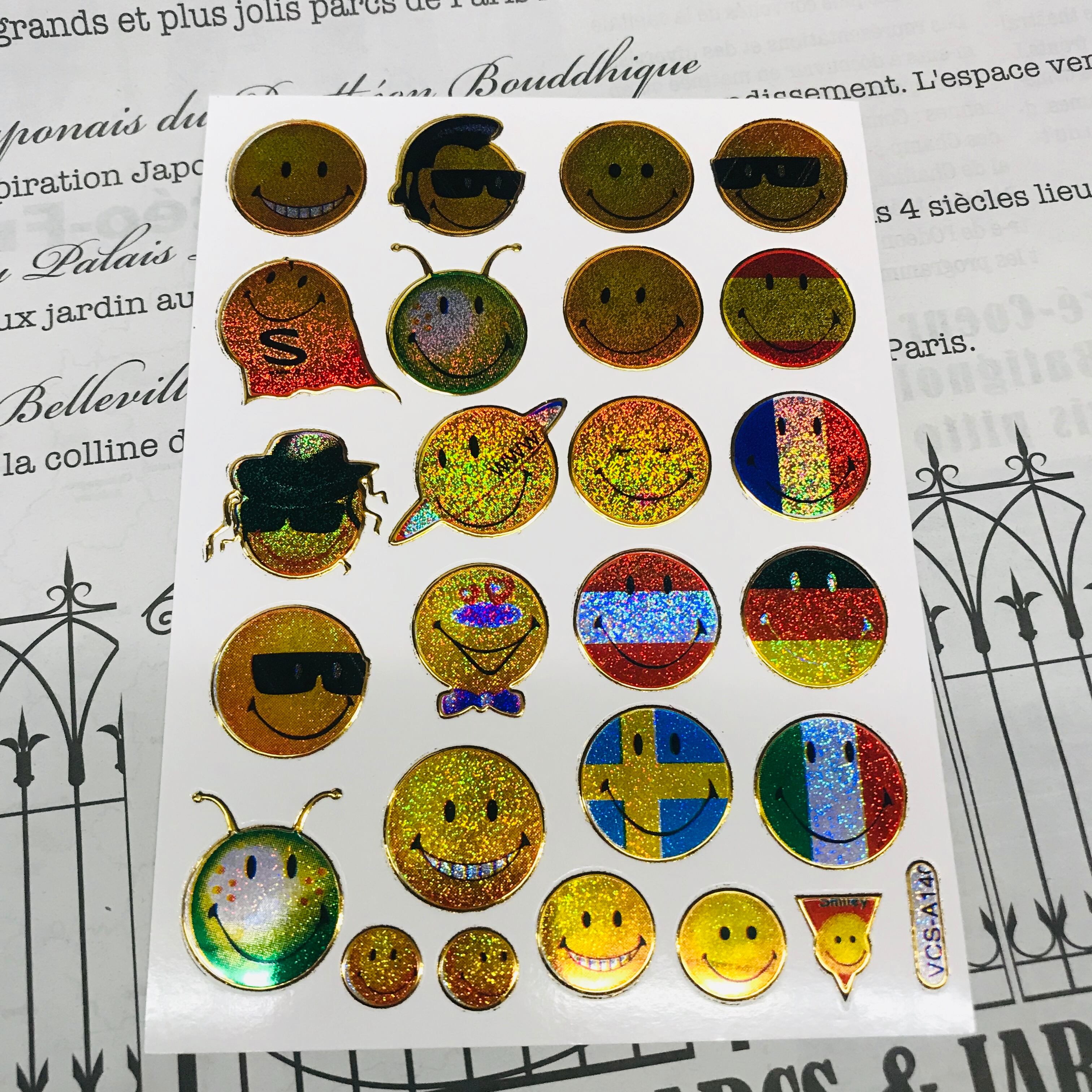 4 いろんなニコちゃんマーク レトロキラキラシール VCS-A140 VCS01