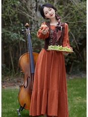 【0091】2sets Linen Exotic Long Sleeve Dress