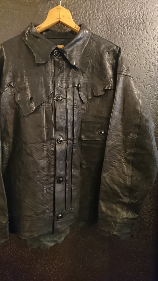 GOODKARMA DEVELOPMENT. Leather Blouse "DAVE" BLACK (size 3)
