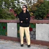 INTERIM(インテリム)キッドモヘア×アルパカ×ウールのクルーネックニット