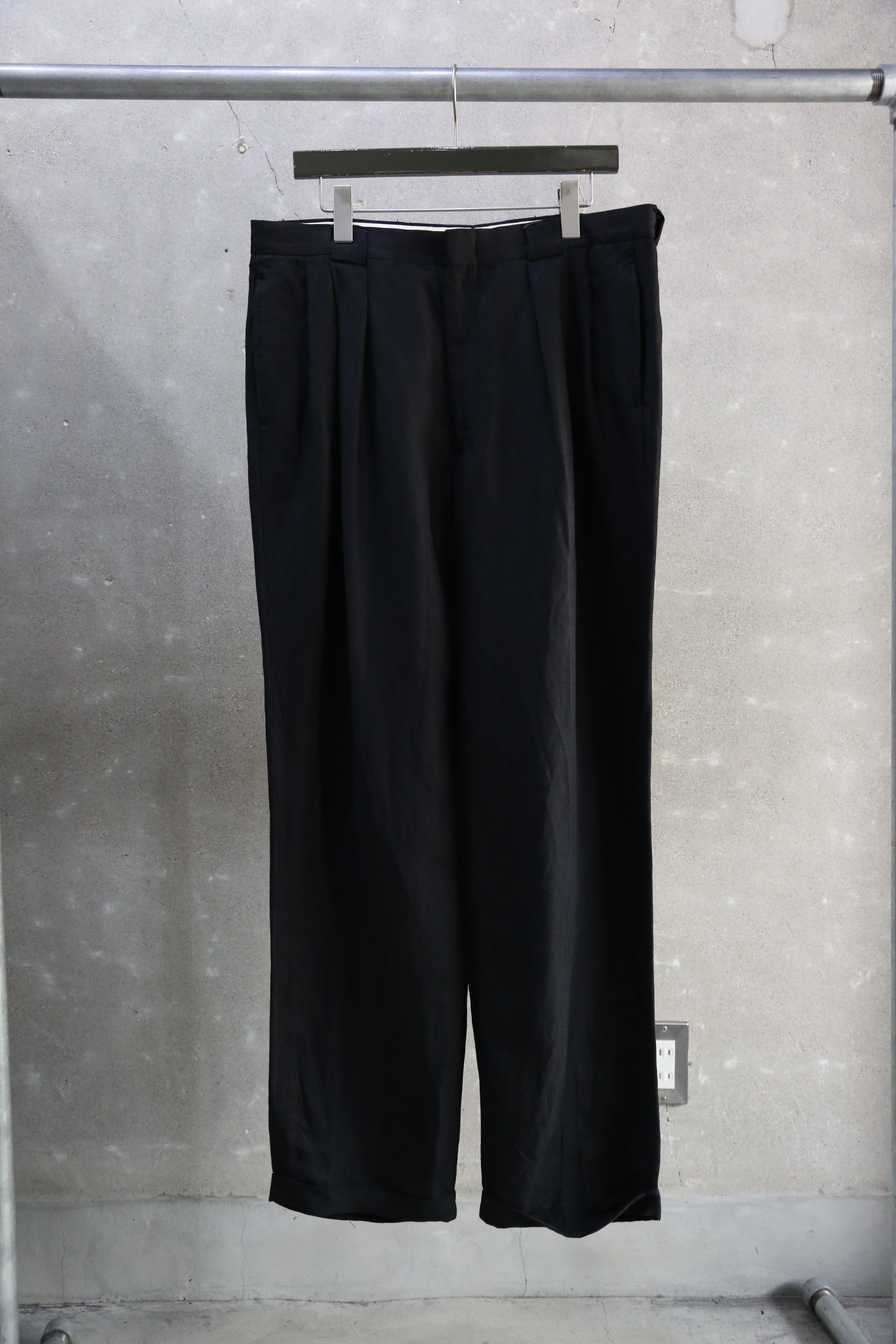 80~90s【PERRY ELLIS】Tuck Linen Slacks USA製 | the Holic vintage