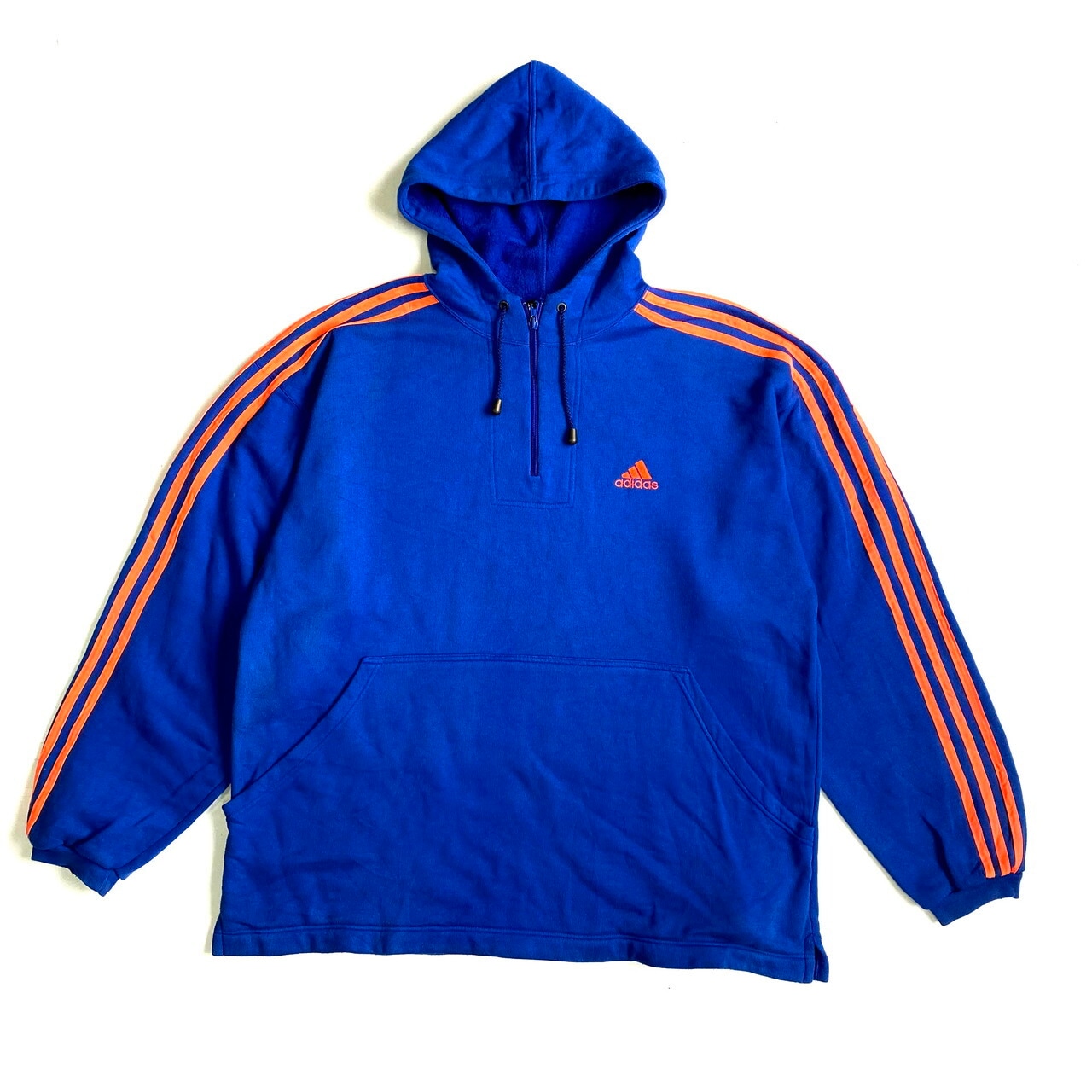 イタリア製 90年代 adidas アディダス ハーフジップ ワンポイント刺繍 