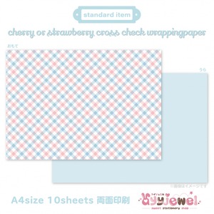 ラッピングペーパー534.cherry or strawberry cross check