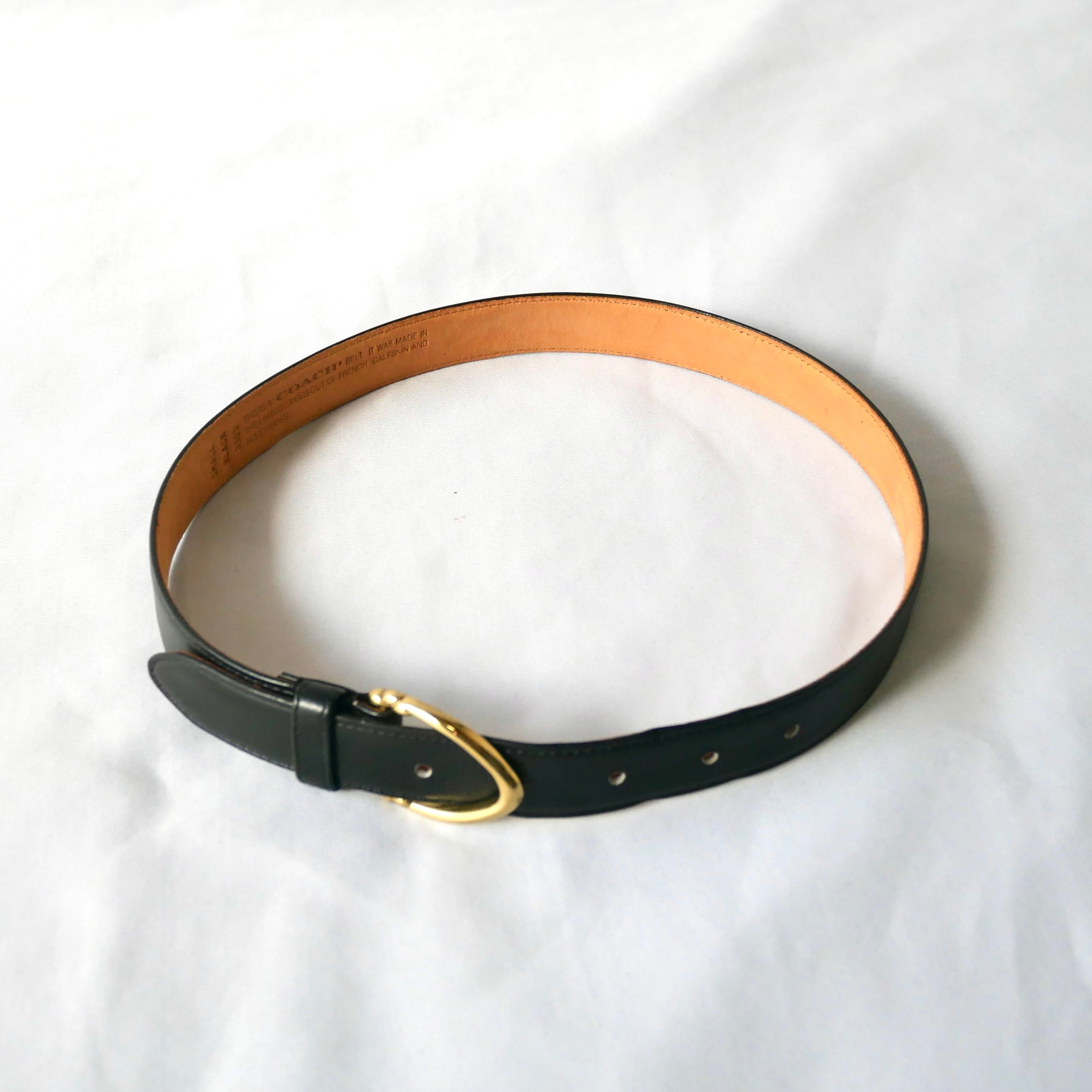 OLD COACH madein USA black leather belt オールドコーチ USA製