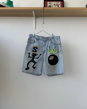 -Levi's- Vintage 90-00s W36 550 Paint Denim Shorts
