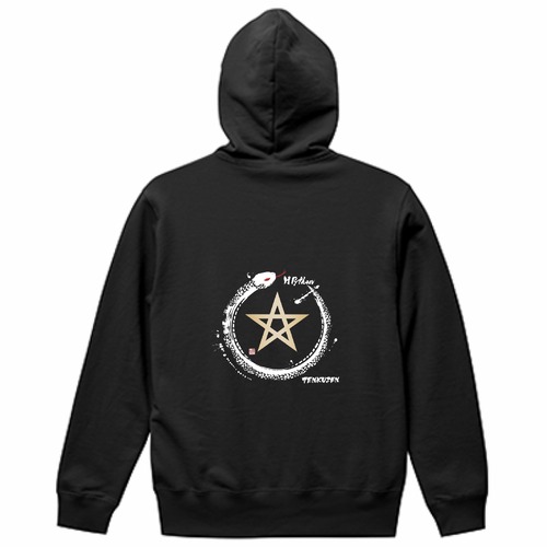 【2025年9月15日限定販売】【H Python (アッシュパイソン)】ブランド オリジナルパーカー 【天空禅(TENKUZEN）】 / パーカー / パーカーオリジナル / パーカー メンズ / パーカー レディース /パーカー ブランド  / お寺で御祈祷 / 御祈祷パーカー / 白蛇 / 五芒星 / 金運 / 財運 / 厄除け /【パーカー ブラック×レッド】