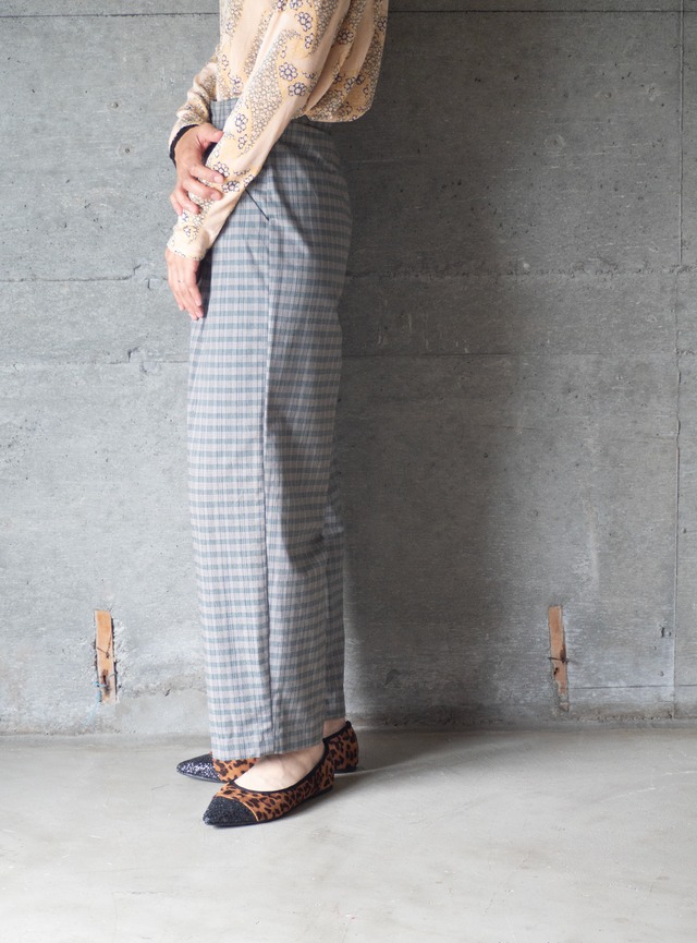 "Errecinque" 1970s deadstock Plaid trousers