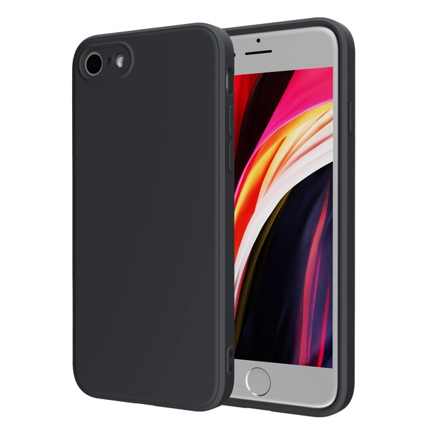 PinLiSheng 対応 iPhone SE ケース 第2世代 第3世代 iPhone 7/8 TPU シリコン 軽量 薄型 4.7インチブラック