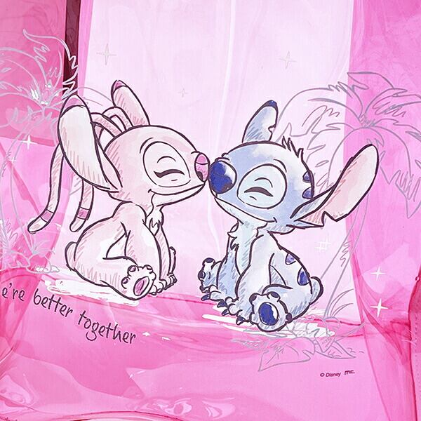 ディズニー スティッチ＆エンジェル 水彩 PVCクリアトートバッグ(S