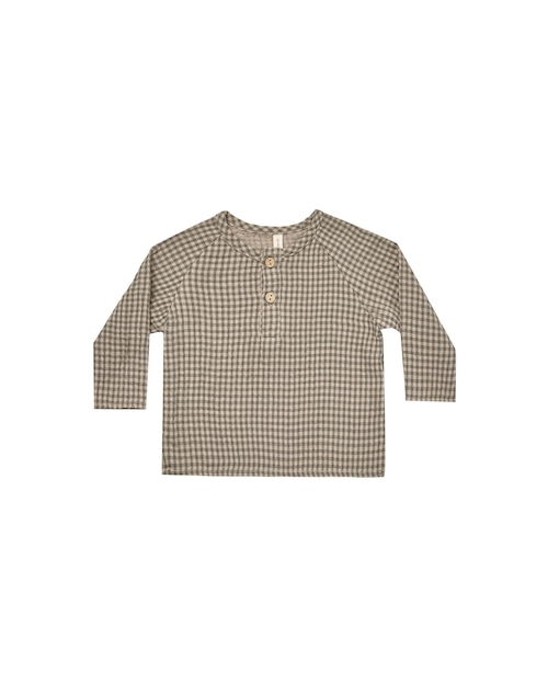 Quincy Mae - zion shirt / FOREST MICRO PLAID