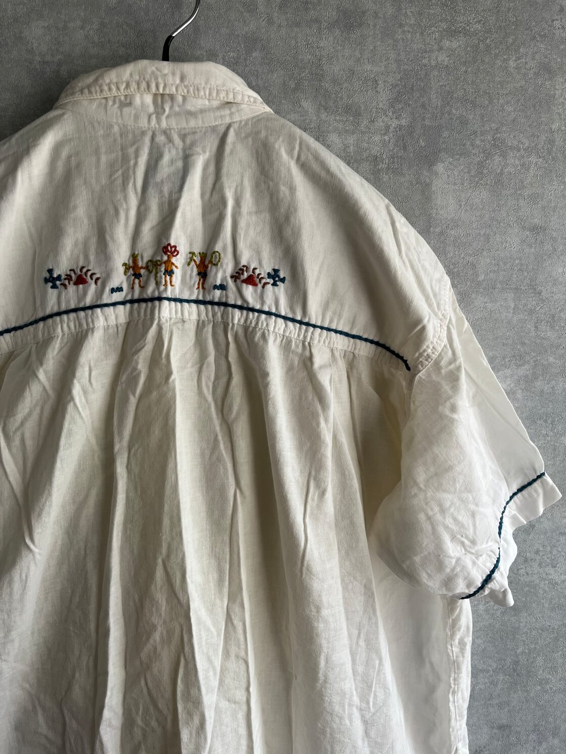 古着 ヴィンテージ レトロ 総柄シャツ 刺繍シャツ used ビンテージ 
